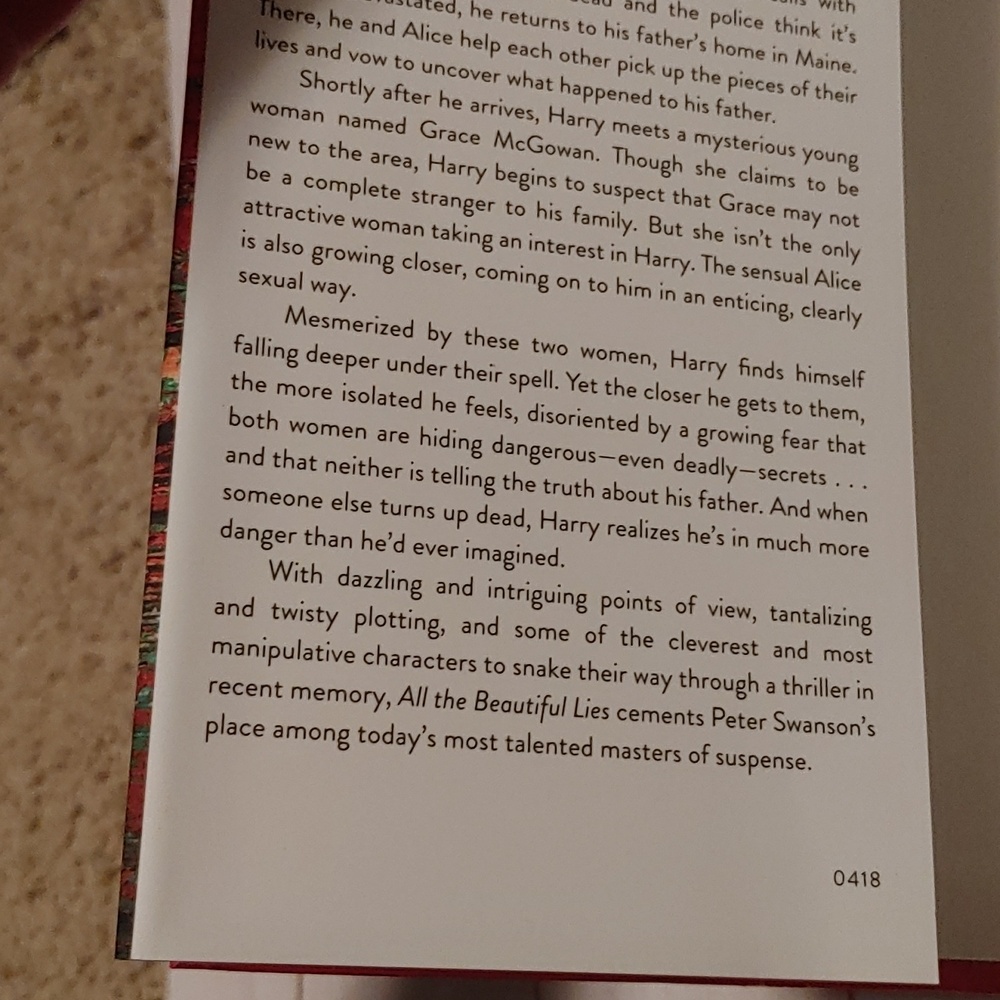All The Beautiful Lies Adult Novel Fiction Book By Peter Swanson 2018 - Picture 3 of 7